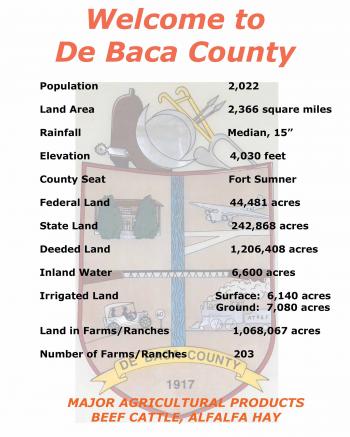 Image of post of statistics about De Baca County